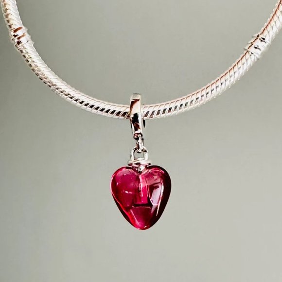Pandora Love Potion Murano Glass Heart Dangle Charm - Picture 4 of 5